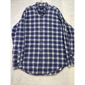 Ralph Lauren Blake Blue & Red Plaid Long Sleeve Button Up Shirt Size XL